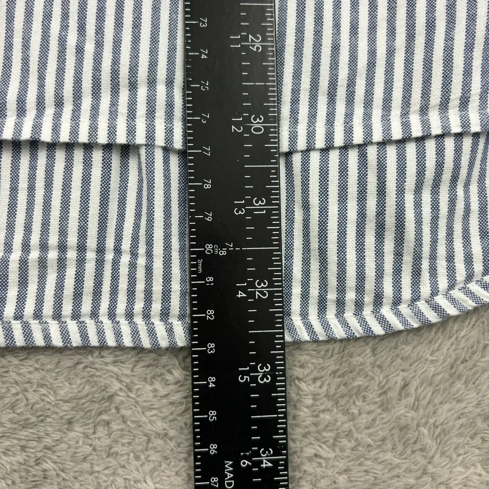 RM Williams Button Up Shirt Mens XXL‎ Blue Stripe Cotton Long Sleeve Casual Logo
